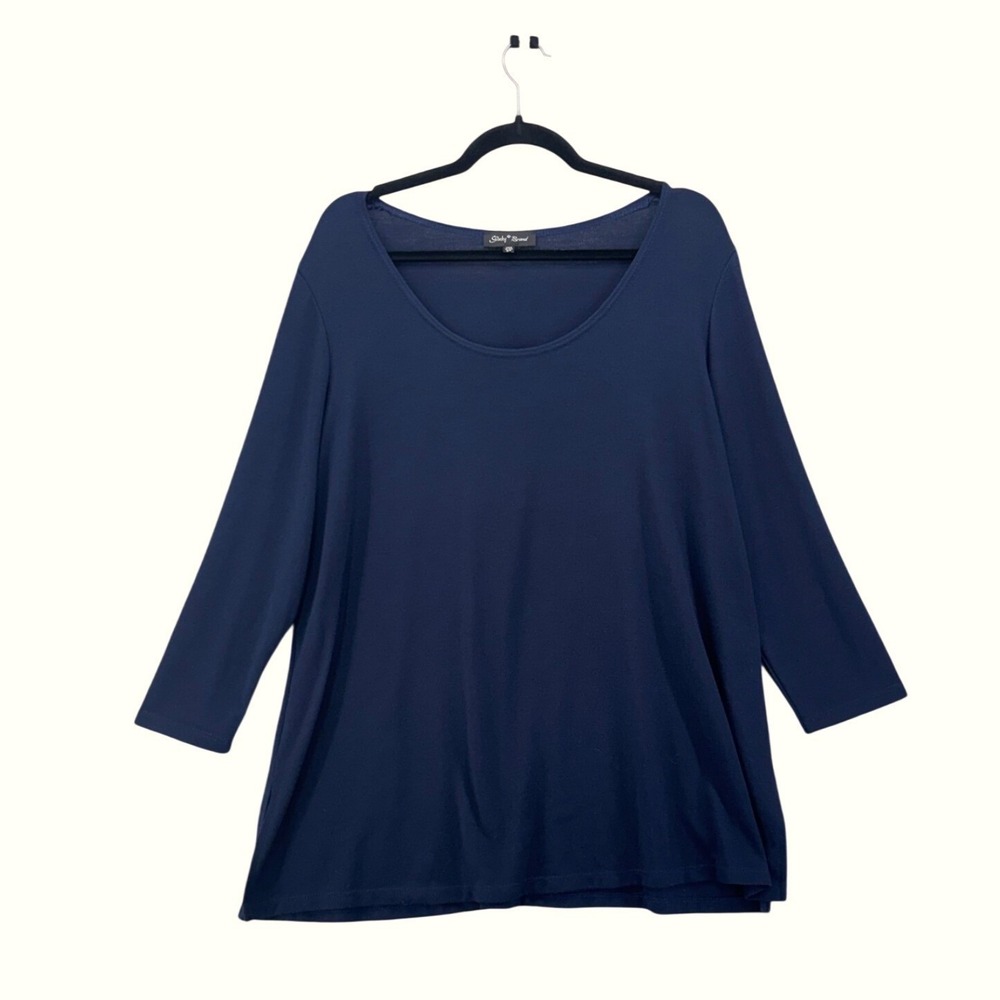 Slinky Brand Womans Top Navy 2X